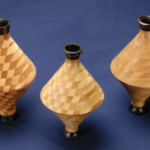 segmented turning single generation blanks. 3 different combinations of birch, mahogany and poplar demonstrate color use in design.